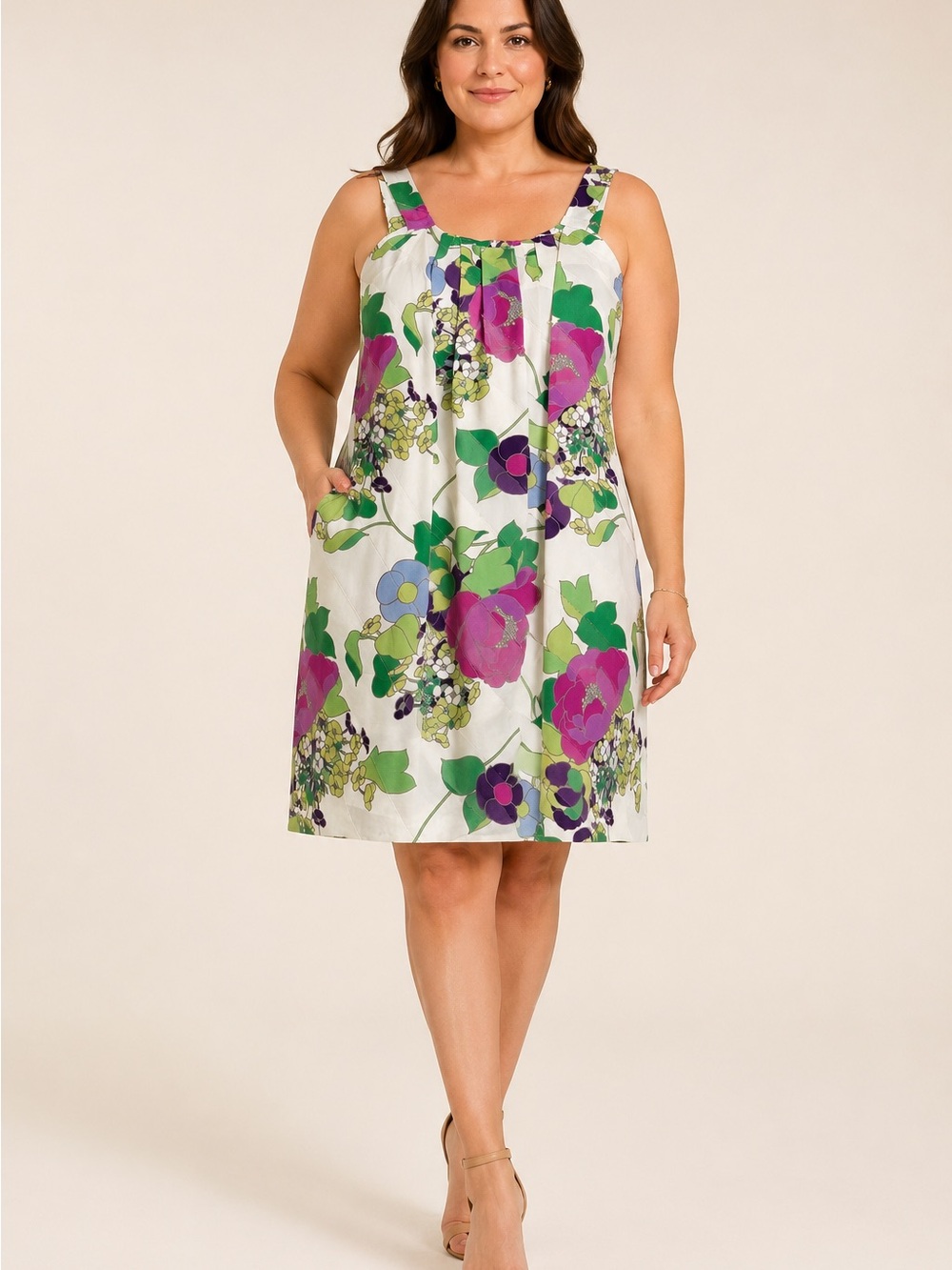 Armani Collezioni White Floral Midi Dress
